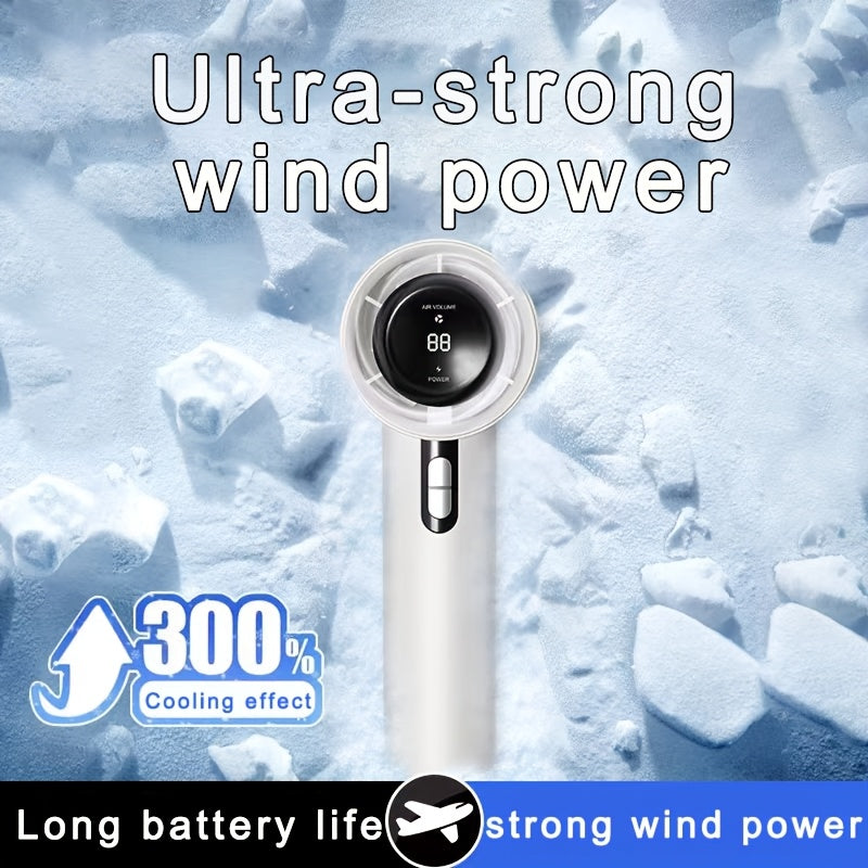 Portable Handheld Fan, 13000rpm Ultra-High Speed Quick Cooling, 100-Level Super Power USB Fan, Large Battery Capacity, Mini Portable Fan, USB Rechargeable, Power Bank Function, Lightweight, Compact, and Easy to Carry for Outdoor Activities
