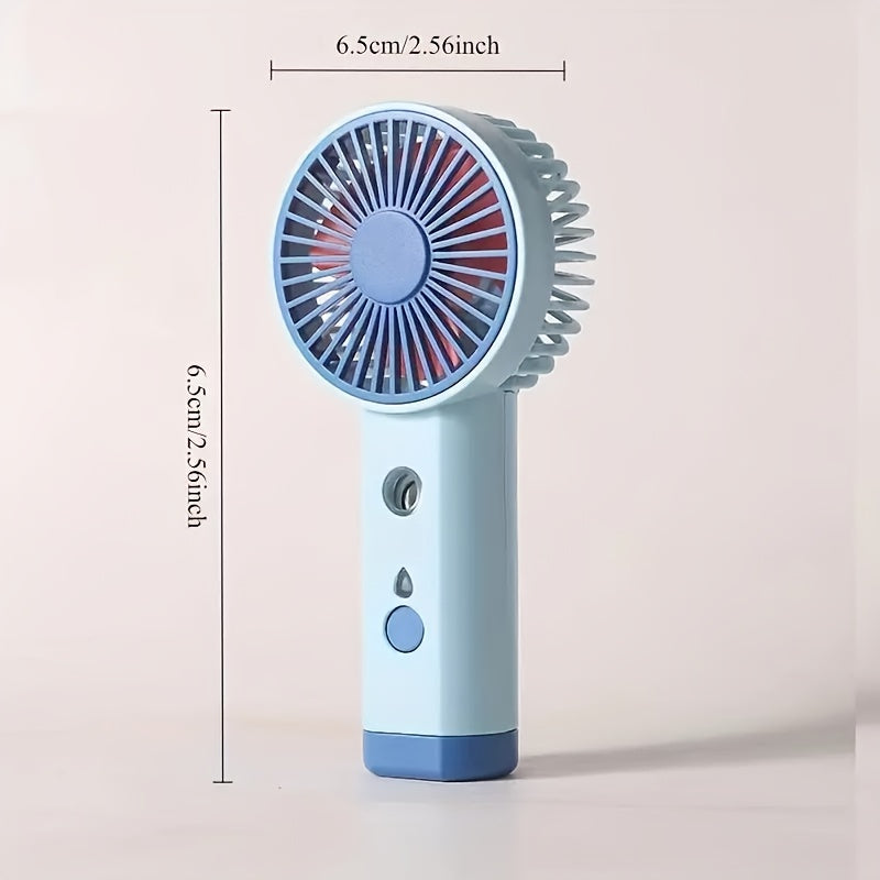 2/1pc Rechargeable Handheld Mist Fan with USB Charging, Portable Mini Cooling Fan with Water Spray Function, Lightweight And Quiet for Indoor & Outdoor Use, Handheld Fan
