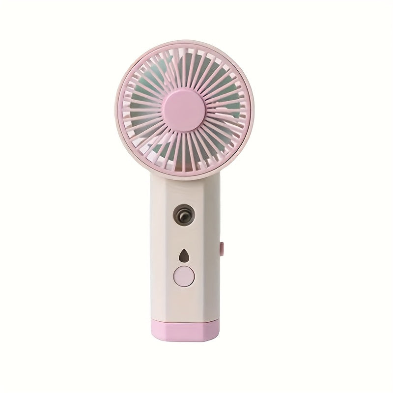 2/1pc Rechargeable Handheld Mist Fan with USB Charging, Portable Mini Cooling Fan with Water Spray Function, Lightweight And Quiet for Indoor & Outdoor Use, Handheld Fan