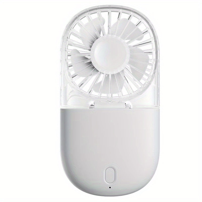 Portable Neck Fan - 5-Speed Folding Handheld & Desk Fan, USB-C Rechargeable 1200mAh, Lightweight Quiet Operation for Travel, Camping, Office, Indoor/Outdoor Use - Summer Essentials, Outdoor Cooling, Transparent Design, Brushless Dc Motor