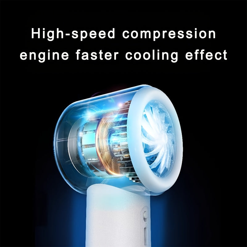 Portable Handheld Fan, 13000rpm Ultra-High Speed Quick Cooling, 100-Level Super Power USB Fan, Large Battery Capacity, Mini Portable Fan, USB Rechargeable, Power Bank Function, Lightweight, Compact, and Easy to Carry for Outdoor Activities