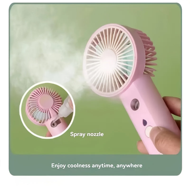 2/1pc Rechargeable Handheld Mist Fan with USB Charging, Portable Mini Cooling Fan with Water Spray Function, Lightweight And Quiet for Indoor & Outdoor Use, Handheld Fan