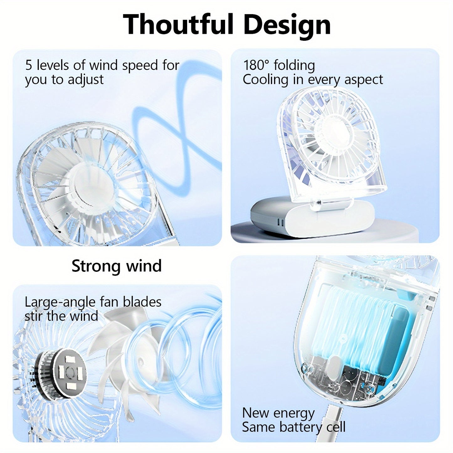Neck coolerneck Fan with Lanyard - 5 Speed Settings, USB Rechargeable 1200mAh Battery, Ajust the angle 0-180°, Lightweight & Compact Design for Outdoor, Camping, Dorm, Office, and Travel - Portable Outdoor hanging eyelash fan, air conditioners fan