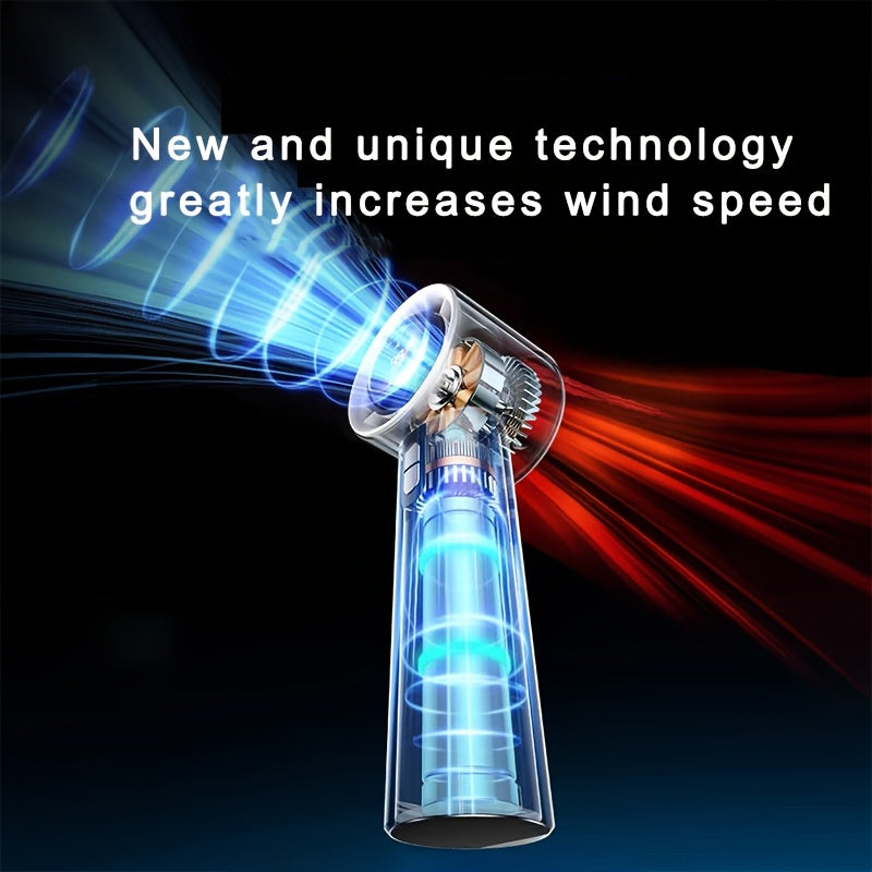 Portable Handheld Fan, 13000rpm Ultra-High Speed Quick Cooling, 100-Level Super Power USB Fan, Large Battery Capacity, Mini Portable Fan, USB Rechargeable, Power Bank Function, Lightweight, Compact, and Easy to Carry for Outdoor Activities