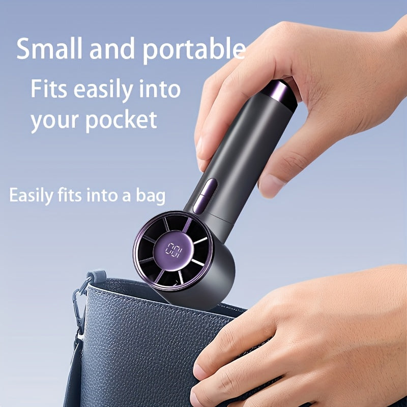 Fashionable Portable Handheld Fan, 1-100 Adjustable Speed - USB Charging, 3000mAh Lithium Battery, Digital Display - Ideal Choice For Travel, Camping, And Outdoor Activities - Perfect Gift For Men And Women, Portable Fan USB Fan