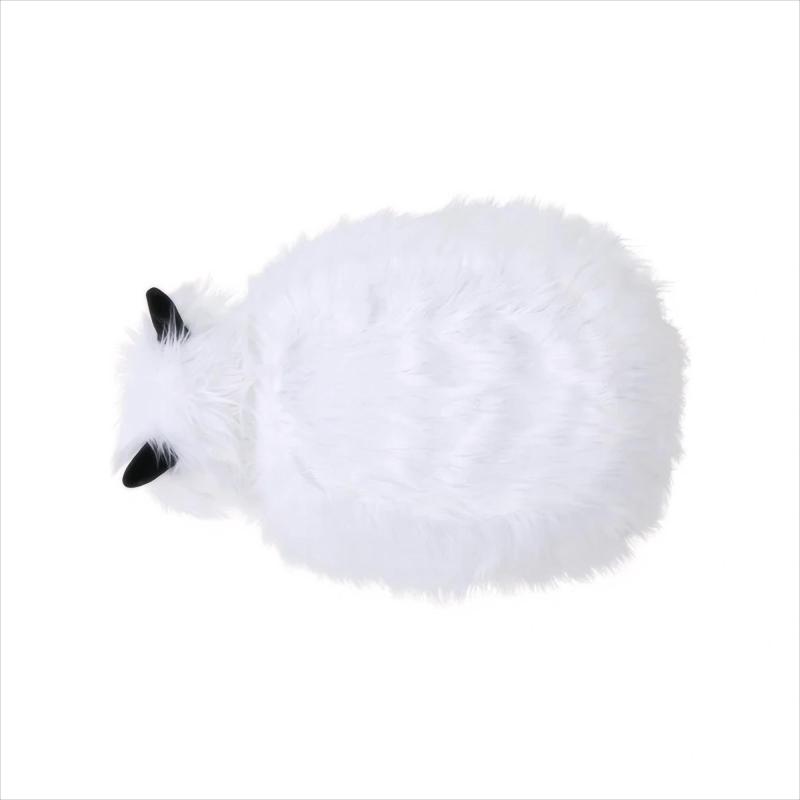 Adorable Upholstered White Yak Ottoman, Cute Wood Foot Stool Shoes Changing Seat with Cushioned for Adult Living Room, Bedroom, Nursery Gameroom, Playroom, Porch Furniture