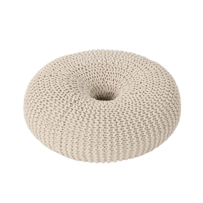 Everett Knitted Cotton Donut Pouf