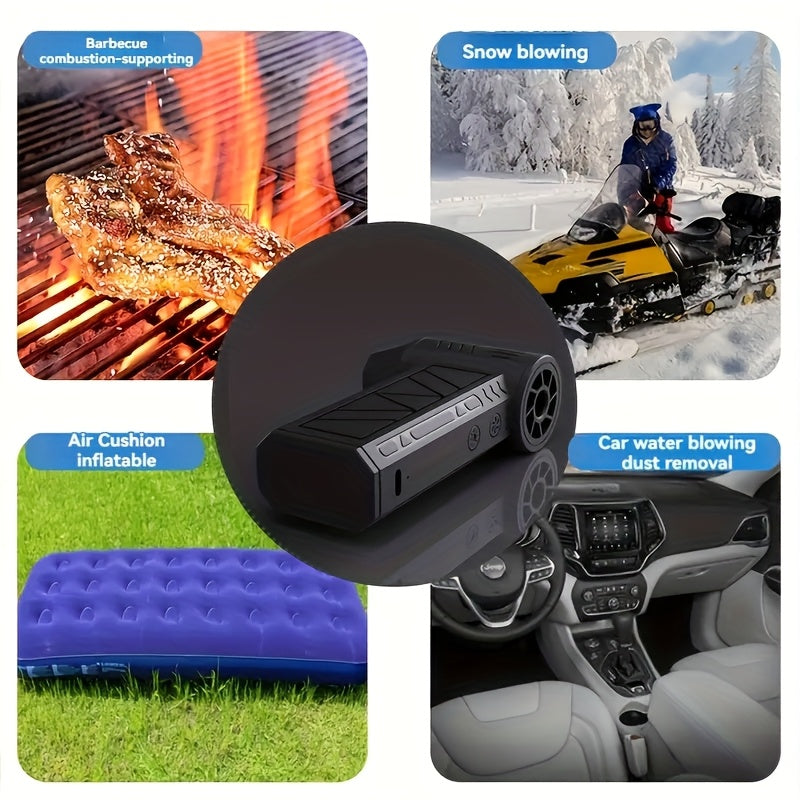 Super Powerful Handheld Fan 130000 RPM, USB Rechargeable, Multi-purpose for Dust Removal, Snow Removal, Barbecue, Pet Hair And Air Inflating