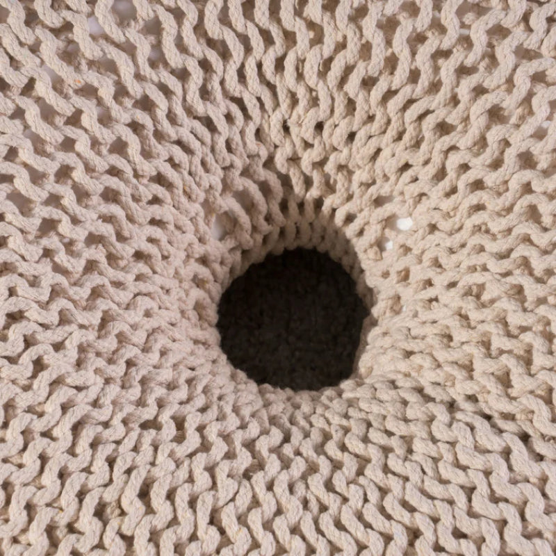 Everett Knitted Cotton Donut Pouf