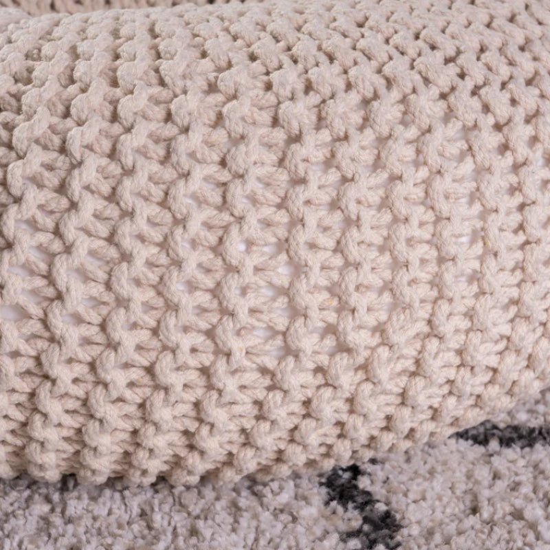 Everett Knitted Cotton Donut Pouf