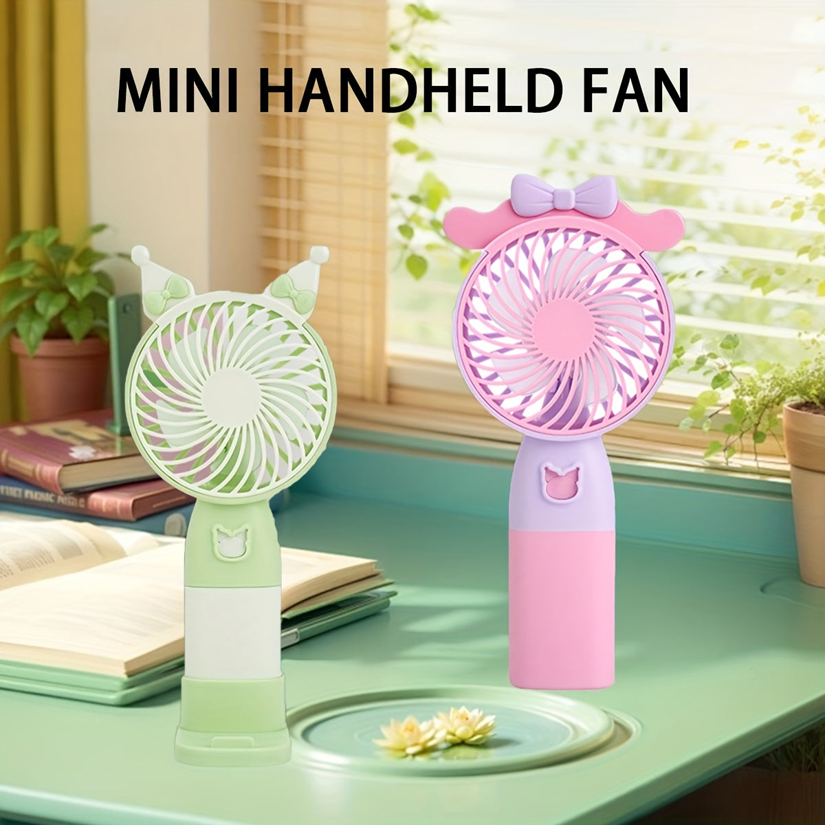 Mini Portable Wearable Fan With Phone Stand - Rechargeable, USB Charging, Handheld, Table Fan For Indoor And Outdoor Use - Perfect For Office, Travel, Camping, And Outdoors