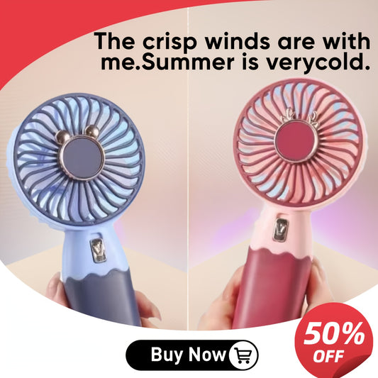 Desktop Fan, Portable Handheld Fan, Portable Outdoor Fan, USB Charging, 500mAh, Suitable for Outdoor, Indoor, Low Noise Work, Large Capacity Battery, Long-lasting Battery Life