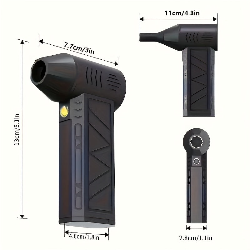 Super Powerful Handheld Fan 130000 RPM, USB Rechargeable, Multi-purpose for Dust Removal, Snow Removal, Barbecue, Pet Hair And Air Inflating