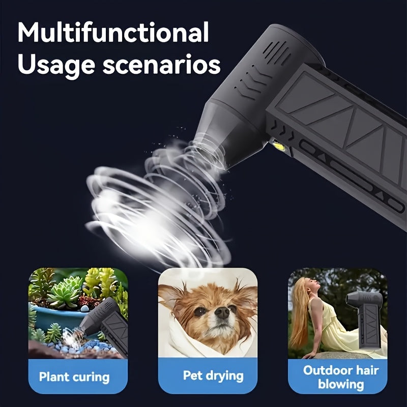 Super Powerful Handheld Fan 130000 RPM, USB Rechargeable, Multi-purpose for Dust Removal, Snow Removal, Barbecue, Pet Hair And Air Inflating