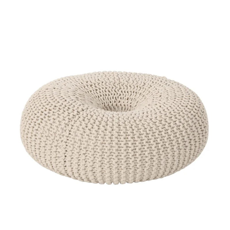 Everett Knitted Cotton Donut Pouf