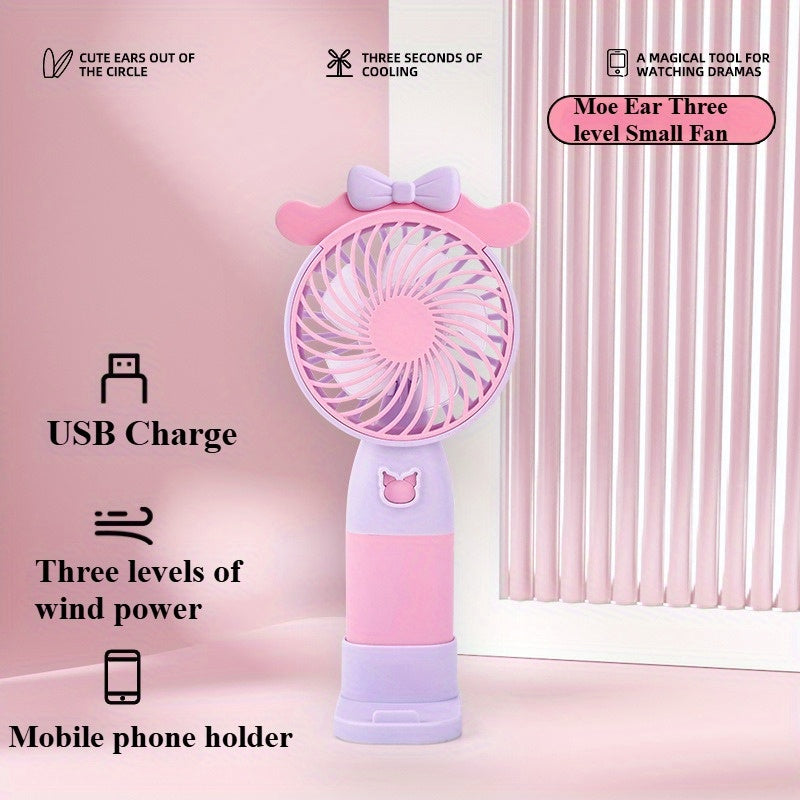 1 New Mini USB Rechargeable Handheld Portable Fan, 3-Speed Adjustable High Wind, Stylish Design, Ultra-Quiet, Suitable for Office, Outdoor, Travel, and Camping, Perfect Gift Choice and Best Companion for Summer Travel