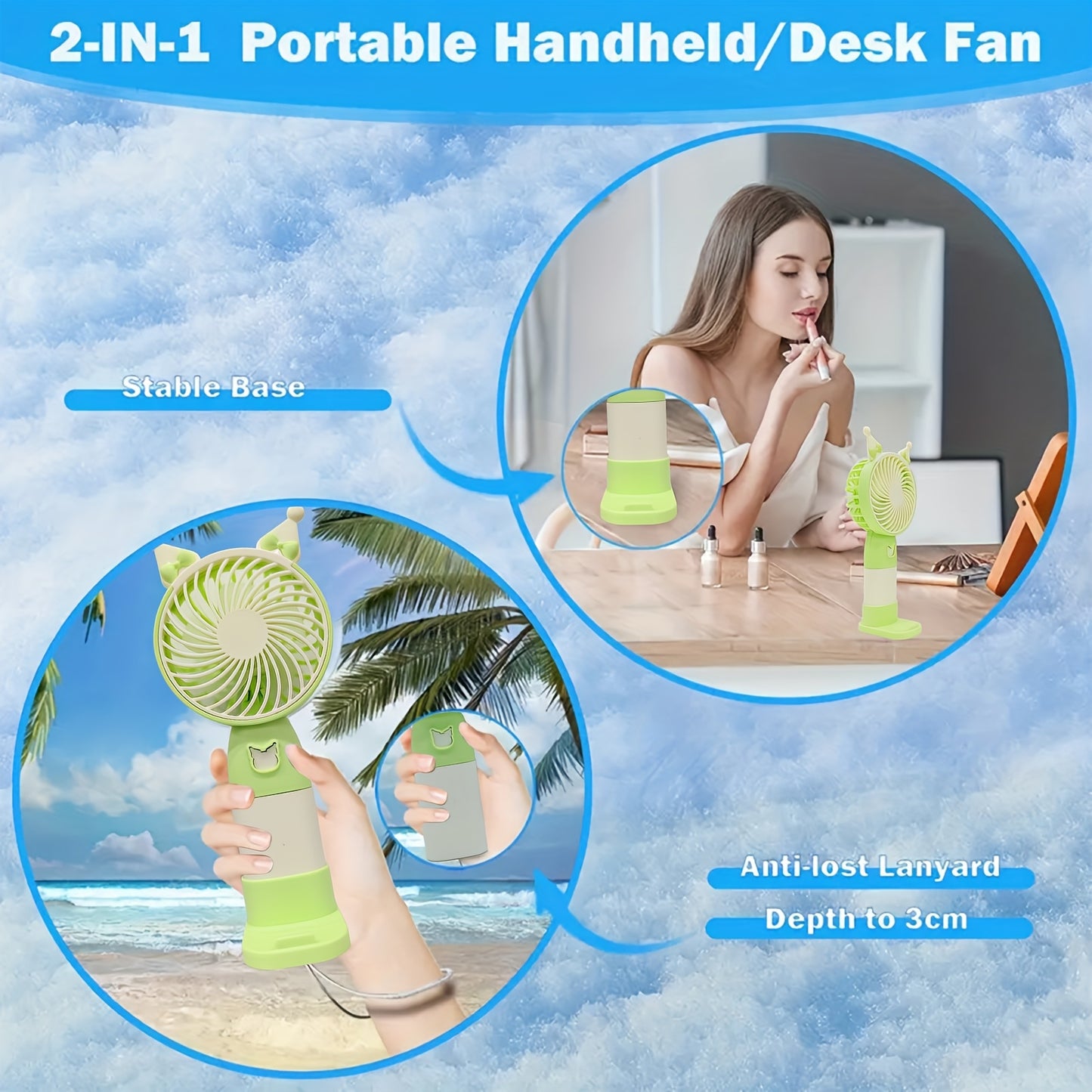 1 New Mini USB Rechargeable Handheld Portable Fan, 3-Speed Adjustable High Wind, Stylish Design, Ultra-Quiet, Suitable for Office, Outdoor, Travel, and Camping, Perfect Gift Choice and Best Companion for Summer Travel