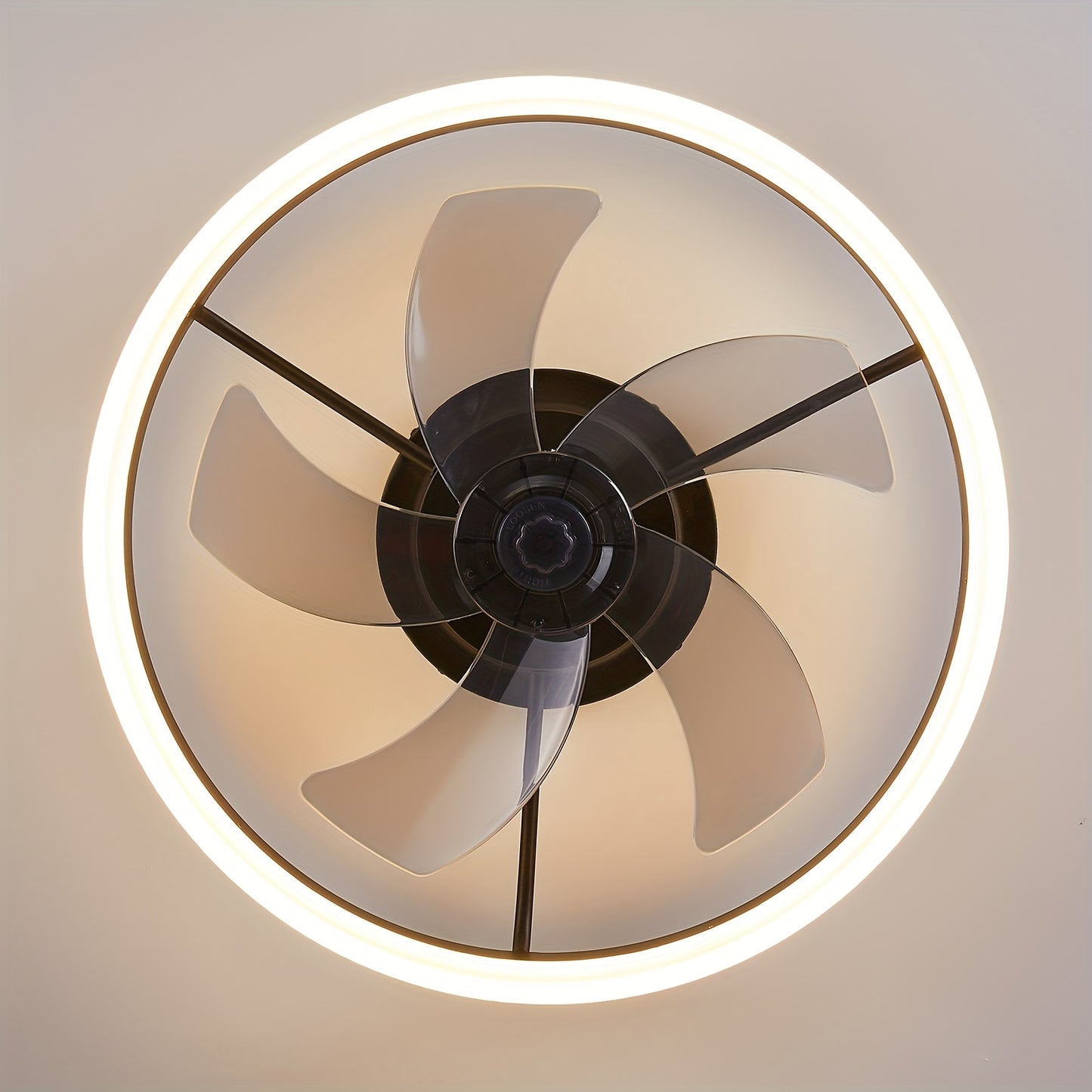 [Modern Ceiling Fan] Dimmable Modern 19.7'' Low Profile Ceiling Fans With Lights And Remote | 3000-6000K, 6 Wind Speeds, Black Fandelier Ceiling Fans With Lights For Bedroom, Kids Room And Living Room (Black)