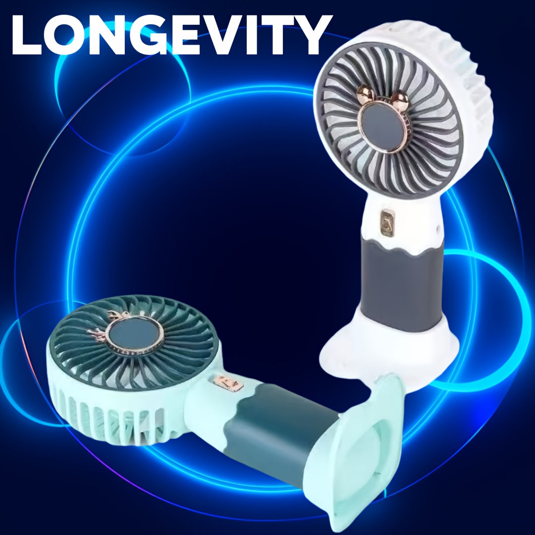 Desktop Fan, Portable Handheld Fan, Portable Outdoor Fan, USB Charging, 500mAh, Suitable for Outdoor, Indoor, Low Noise Work, Large Capacity Battery, Long-lasting Battery Life