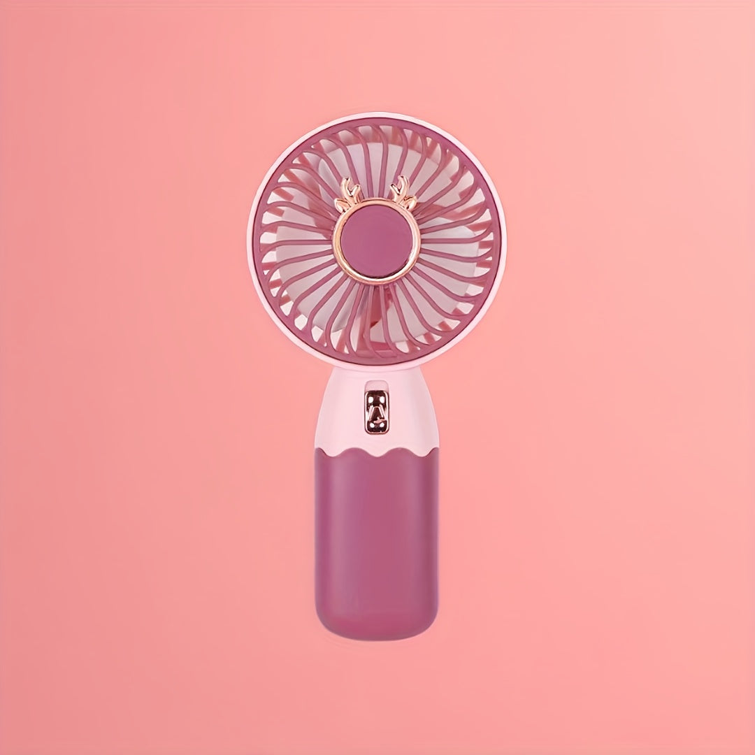 Desktop Fan, Portable Handheld Fan, Portable Outdoor Fan, USB Charging, 500mAh, Suitable for Outdoor, Indoor, Low Noise Work, Large Capacity Battery, Long-lasting Battery Life