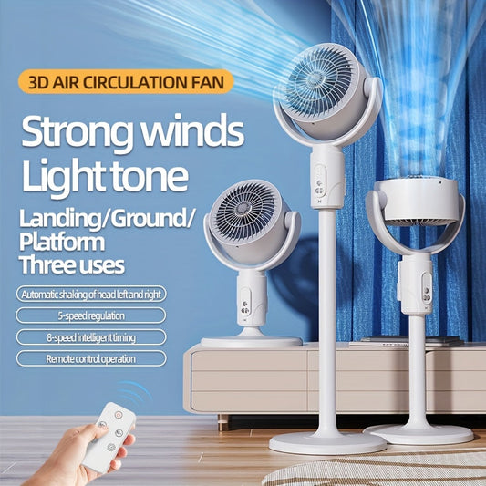 Adjustable Height 360° Wind Floor Fan with Built-In Aromatherapy Box, Mosquito Prevention, 5 Speeds, 8 Hours of Hosted Sleep, Type-C Charging Port, Lithium Battery-Powered, Air Circulation Device | Modern Floor Fan | USB Charging Port, Ceiling Fan Floor F