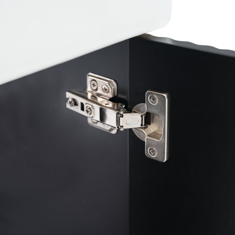 [Video]21.6inch Modern Floating Bathroom Vanity with Ceramic Basin - Perfect for Small Bathrooms, Left side storage
