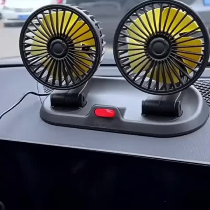 USB-5V Car Fan with Three Heads, Multi-Angle Adjustable, Unobstructed View, Suitable for Various Occasions, Compact and Lightweight, Space-Saving, Double-Sided Adhesive Installation, Easy to Install, Popular Car Fan, Usable in All Seasons