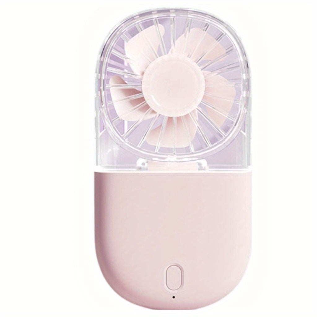 Portable Neck Fan - 5-Speed Folding Handheld & Desk Fan, USB-C Rechargeable 1200mAh, Lightweight Quiet Operation for Travel, Camping, Office, Indoor/Outdoor Use - Summer Essentials, Outdoor Cooling, Transparent Design, Brushless Dc Motor