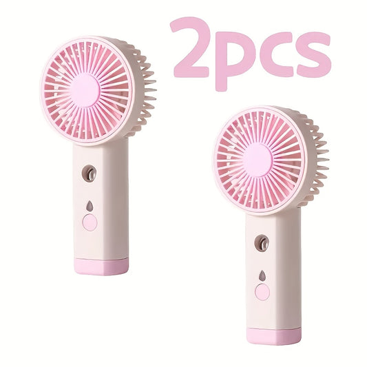 2/1pc Rechargeable Handheld Mist Fan with USB Charging, Portable Mini Cooling Fan with Water Spray Function, Lightweight And Quiet for Indoor & Outdoor Use, Handheld Fan