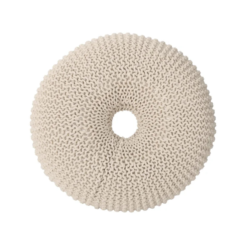 Everett Knitted Cotton Donut Pouf