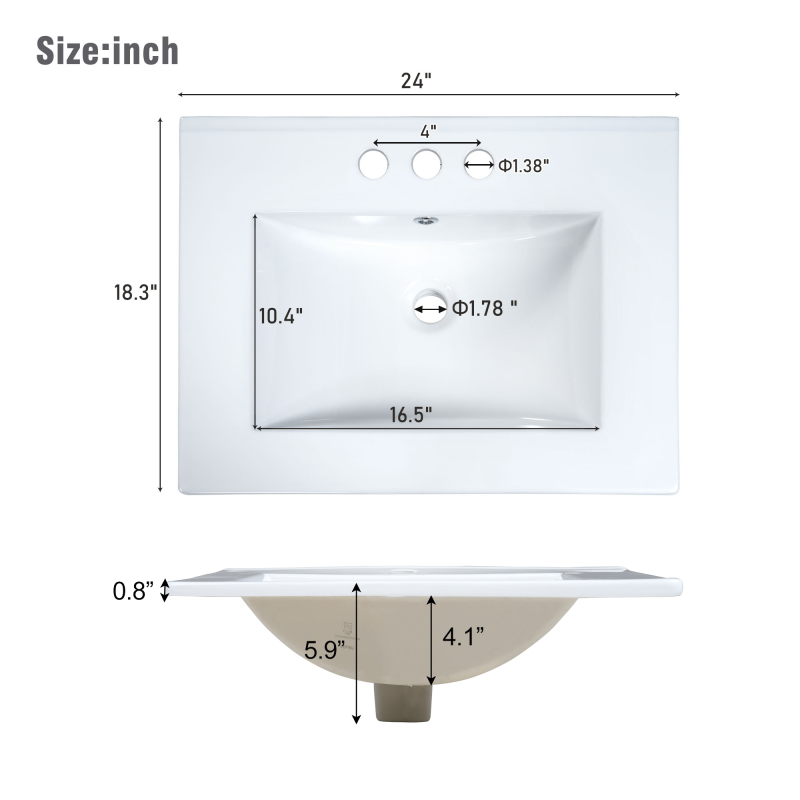 24" Modern Wall-Mounted Bathroom vanity with 2 Drawers, Green - Ideal for Small Bathrooms