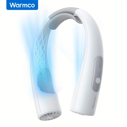 Warmco Portable Neck Fan Rechargeable[Upgraded Battery] Personal Cooling Wearable Neck Fan With Digital Display, 4 Speeds, 15-30H Runtime, No Hair Twisting - Gifts For Women Men Mom Dad