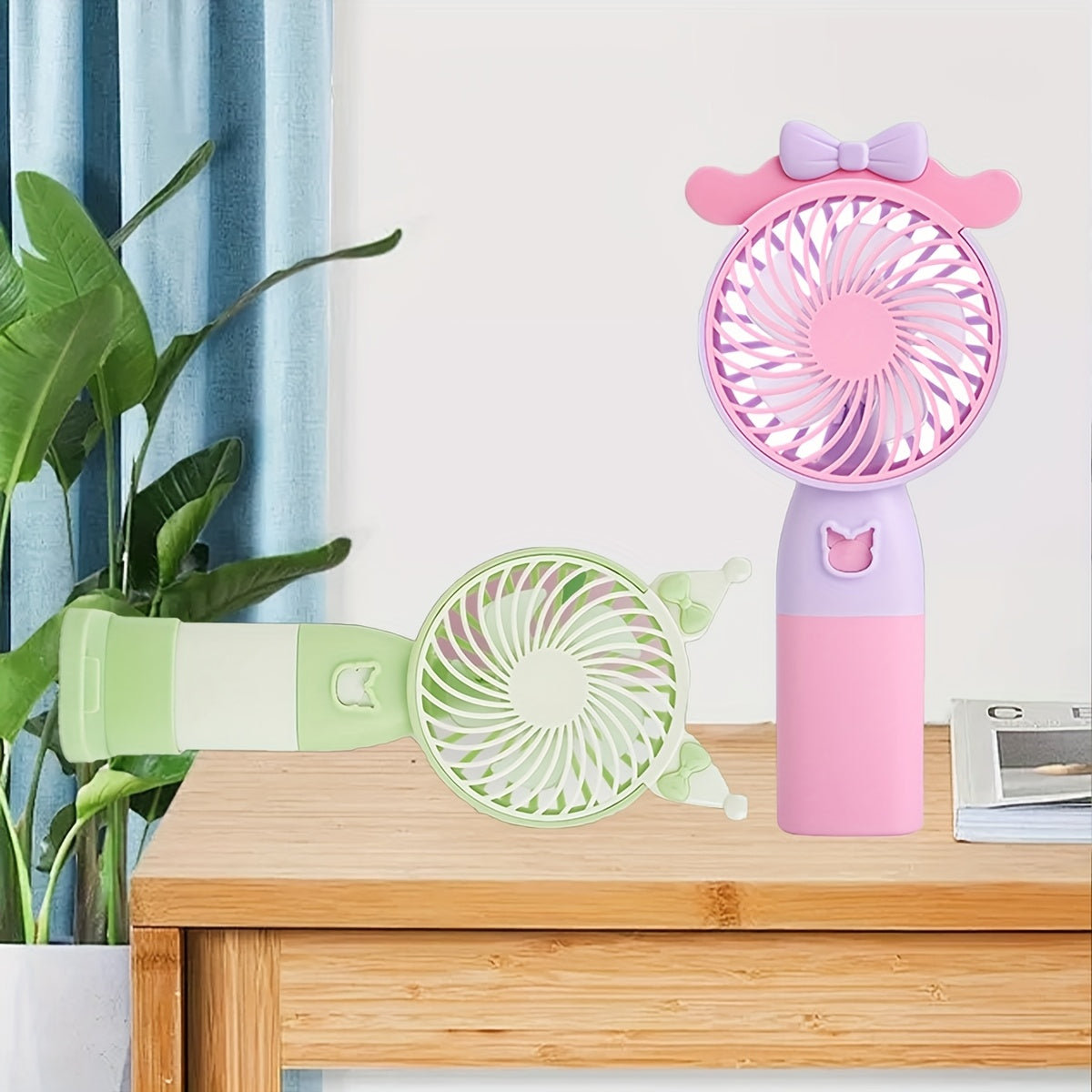 Mini Portable Wearable Fan With Phone Stand - Rechargeable, USB Charging, Handheld, Table Fan For Indoor And Outdoor Use - Perfect For Office, Travel, Camping, And Outdoors