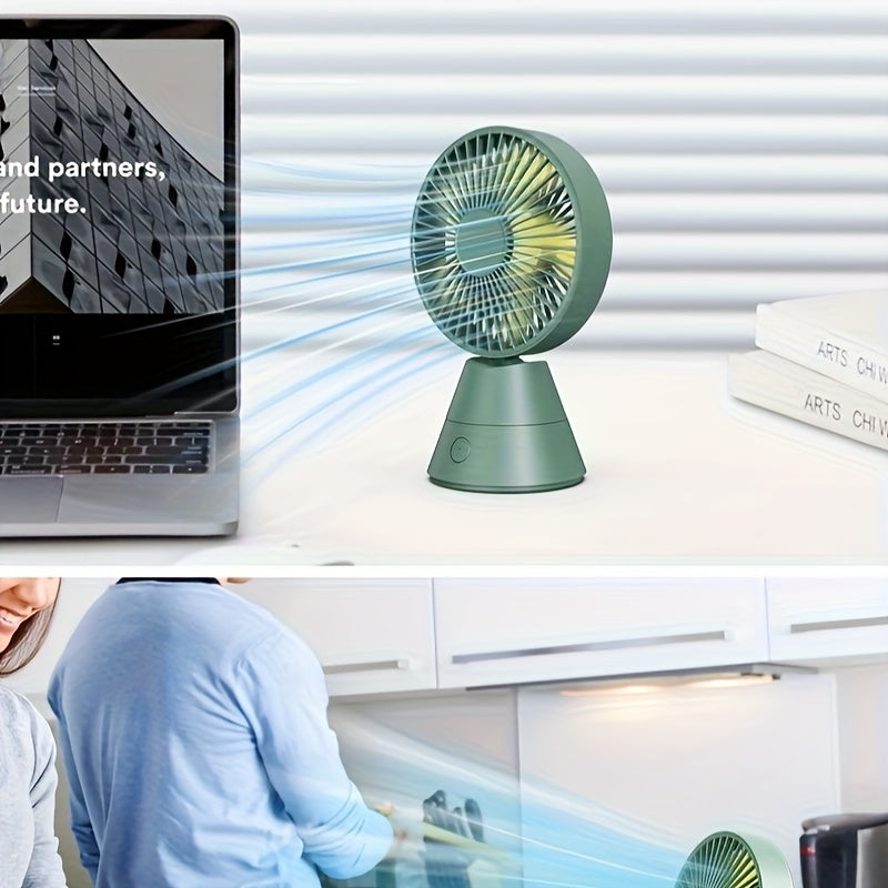 A Desktop Fan. Portable Fan Stand Fan. Portable Fan. USB Charging Is Available, And The Bedroom Fan Is Silent. Suitable For Desks, Camping Trips, Family Offices, Bedrooms, Dormitories, Indoor And Outdoor Summer Gifts, Black/green/blue