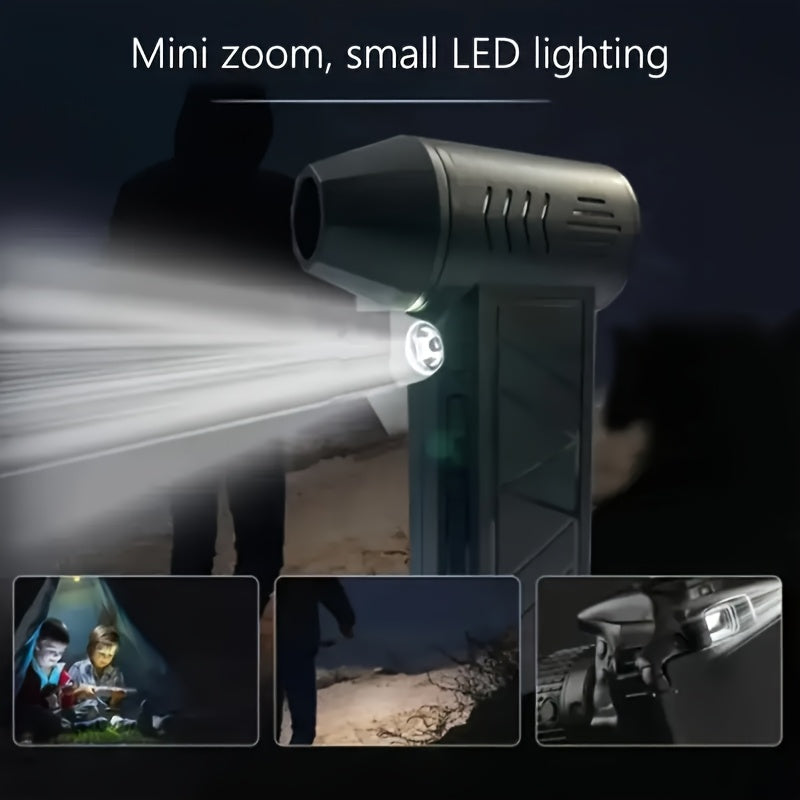 Super Powerful Handheld Fan 130000 RPM, USB Rechargeable, Multi-purpose for Dust Removal, Snow Removal, Barbecue, Pet Hair And Air Inflating